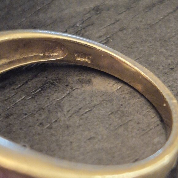 Vintage 10k Gold Ring With Diamonds and Pink Sapphires SIZE 7 - Picture 5 of 6